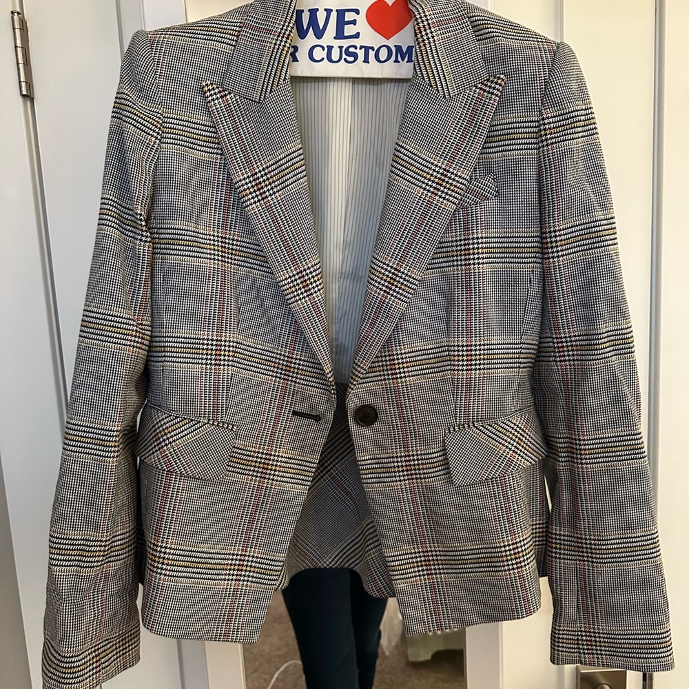 Gray Plaid Blazer